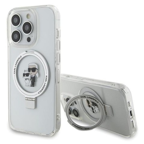 Karl Lagerfeld KLHMP14LHMRSKCH iPhone 14 Pro 6.1" bialy/white hardcase Ring Stand Karl&Choupettte MagSafe