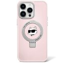 Karl Lagerfeld KLHMP15XHMRSCHP iPhone 15 Pro Max 6.7" różowy/pink hardcase Ring Stand Choupette Head MagSafe