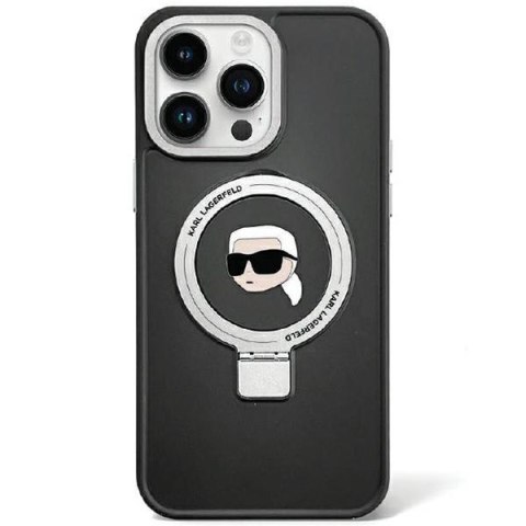 Karl Lagerfeld KLHMP15XHMRSKHK iPhone 15 Pro Max 6.7" czarny/black hardcase Ring Stand Karl Head MagSafe