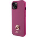 Guess GUHCP15SPS4DGPP iPhone 15 6.1" różowy/pink hardcase Strass Metal Logo