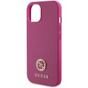 Guess GUHCP15SPS4DGPP iPhone 15 6.1" różowy/pink hardcase Strass Metal Logo