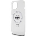 Karl Lagerfeld KLHMP15SHMRSCHH iPhone 15 6.1" biały/white hardcase Ring Stand Choupette Head MagSafe