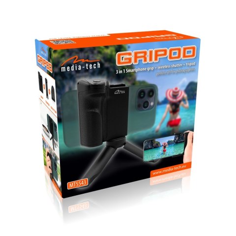 MT5543 GRIPOD 3 w 1- Uchwyt do smartfona + statyw biurkowy + pilot Bluetooth