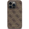 Guess nakładka do iPhone 15 Pro 6,1" GUHCP15LG4GFBR brązowa HC PU 4G Metal Logo