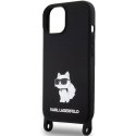 Karl Lagerfeld KLHCP15SSCBSCNK iPhone 15 6.1" hardcase czarny/black Crossbody Silicone Choupette