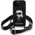 Karl Lagerfeld KLHCP15SSCBSKNK iPhone 15 6.1" hardcase czarny/black Crossbody Silicone Ikonik