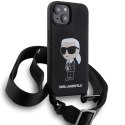 Karl Lagerfeld KLHCP15SSCBSKNK iPhone 15 6.1" hardcase czarny/black Crossbody Silicone Ikonik