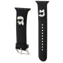 Karl Lagerfeld Pasek KLAWLSLKCNK Apple Watch 42/44/45mm czarny/black strap 3D Rubber Karl&Choupette Heads