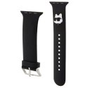 Karl Lagerfeld Pasek KLAWMSLCNK Apple Watch 38/40/41mm czarny/black strap 3D Rubber Choupette Heads