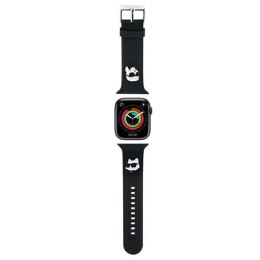 Karl Lagerfeld Pasek KLAWMSLKCNK Apple Watch 38/40/41mm czarny/black strap 3D Rubber Karl&Choupette Heads