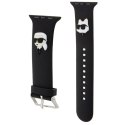 Karl Lagerfeld Pasek KLAWMSLKCNK Apple Watch 38/40/41mm czarny/black strap 3D Rubber Karl&Choupette Heads