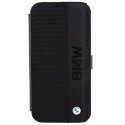 BMW BMBKP15X22RDPK iPhone 15 Pro Max 6.7" czarny/black bookcase Leather Textured & Stripe