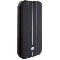 BMW BMBKP15X22RVSK iPhone 15 Pro Max 6.7" czarny/black bookcase Leather Stamp Blue Lines