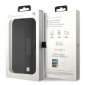 BMW BMBKP15S22RDPK iPhone 15 6.1" czarny/black bookcase Leather Textured & Stripe