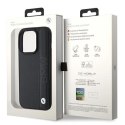 BMW BMHCP15L22RDPK iPhone 15 Pro 6.1" czarny/black hardcase Leather Textured & Stripe