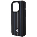 BMW BMHCP15L22RVSK iPhone 15 Pro 6.1" czarny/black hardcase Leather Stamp Blue Lines