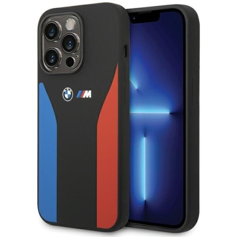 BMW BMHCP15L22SCSK iPhone 15 Pro 6.1" czarny/black Silicone Blue&Red Stripes M Collection