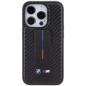 BMW BMHCP15LGSPCCK iPhone 15 Pro 6.1" czarny/black hardcase Grip Stand Smooth & Carbon