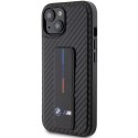 BMW BMHCP15SGSPCCK iPhone 15 6.1" czarny/black hardcase Grip Stand Smooth & Carbon