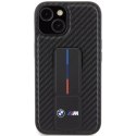 BMW BMHCP15SGSPCCK iPhone 15 6.1" czarny/black hardcase Grip Stand Smooth & Carbon