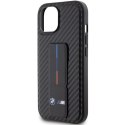 BMW BMHCP15SGSPCCK iPhone 15 6.1" czarny/black hardcase Grip Stand Smooth & Carbon