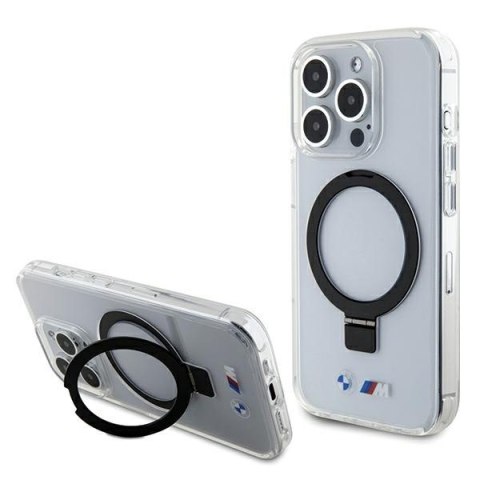 BMW BMHMP15LURST iPhone 15 Pro 6.1" przeźroczysty/clear hardcase Ring Stand M Collection MagSafe