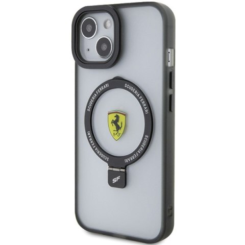 Ferrari FEHMP15SUSCAK iPhone 15 / 14 / 13 6.1" czarny/black hardcase Ring Stand 2023 Collection MagSafe