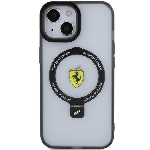 Ferrari FEHMP15SUSCAK iPhone 15 / 14 / 13 6.1" czarny/black hardcase Ring Stand 2023 Collection MagSafe
