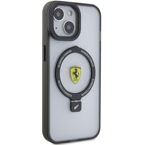 Ferrari FEHMP15SUSCAK iPhone 15 / 14 / 13 6.1" czarny/black hardcase Ring Stand 2023 Collection MagSafe