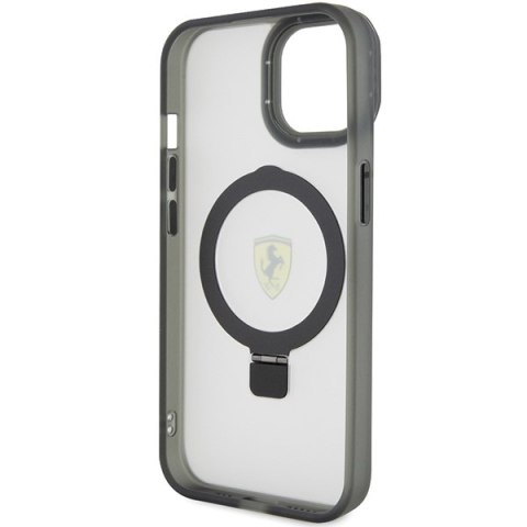 Ferrari FEHMP15SUSCAK iPhone 15 / 14 / 13 6.1" czarny/black hardcase Ring Stand 2023 Collection MagSafe