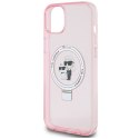 Karl Lagerfeld KLHMP15SHMRSKCP iPhone 15 6.1" różowy/pink hardcase Ring Stand Karl&Choupettte MagSafe