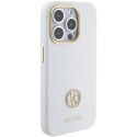 Guess GUHCP15XM4DGPH iPhone 15 Pro Max 6.7" biały/white hardcase Silicone Logo Strass 4G