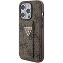 Guess GUHCP15XPGS4TDW iPhone 15 Pro Max 6.7" brązowy/brown hardcase Grip Stand 4G Triangle Strass