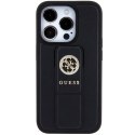 Guess GUHCP15XPGSSADK iPhone 15 Pro Max 6.7" czarny/black hardcase Grip Stand 4G Saffiano Strass