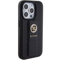 Guess GUHCP15XPGSSADK iPhone 15 Pro Max 6.7" czarny/black hardcase Grip Stand 4G Saffiano Strass