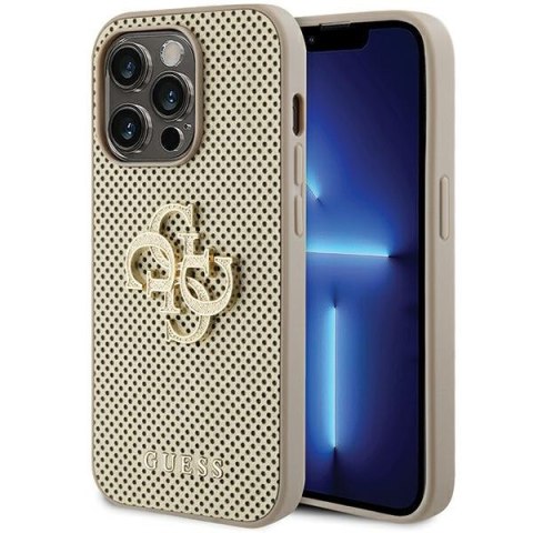 Guess GUHCP15XPSP4LGD iPhone 15 Pro Max 6.7" złoty/gold hardcase Perforated 4G Glitter