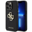 Guess GUHCP15XPSP4LGK iPhone 15 Pro Max 6.7" czarny/black hardcase Leather Perforated 4G Glitter Logo