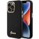 Guess GUHCP15XSMBSLK iPhone 15 Pro Max 6.7" czarny/black hardcase Silicone Script Metal Logo & Frame