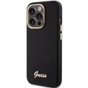 Guess GUHCP15XSMBSLK iPhone 15 Pro Max 6.7" czarny/black hardcase Silicone Script Metal Logo & Frame