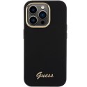 Guess GUHCP15XSMBSLK iPhone 15 Pro Max 6.7" czarny/black hardcase Silicone Script Metal Logo & Frame