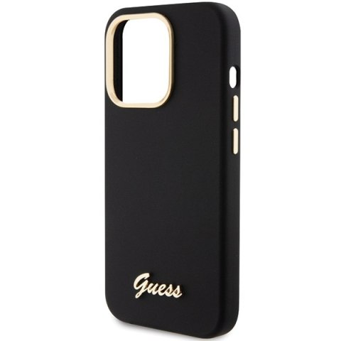 Guess GUHCP15XSMBSLK iPhone 15 Pro Max 6.7" czarny/black hardcase Silicone Script Metal Logo & Frame