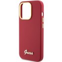 Guess GUHCP15XSMBSLM iPhone 15 Pro Max 6.7" magenta hardcase Silicone Script Metal Logo & Frame