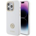 Guess GUHCP15LM4DGPH iPhone 15 Pro 6.1" biały/white hardcase Silicone Logo Strass 4G