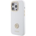 Guess GUHCP15LM4DGPH iPhone 15 Pro 6.1" biały/white hardcase Silicone Logo Strass 4G