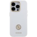 Guess GUHCP15LM4DGPH iPhone 15 Pro 6.1" biały/white hardcase Silicone Logo Strass 4G