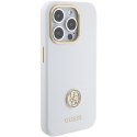 Guess GUHCP15LM4DGPH iPhone 15 Pro 6.1" biały/white hardcase Silicone Logo Strass 4G