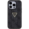 Guess GUHCP15LPGS4TDK iPhone 15 Pro 6.1" czarny/black hardcase Grip Stand 4G Triangle Strass