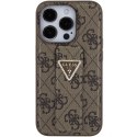 Guess GUHCP15LPGS4TDW iPhone 15 Pro 6.1" brązowy/brown hardcase Grip Stand 4G Triangle Strass