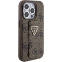 Guess GUHCP15LPGS4TDW iPhone 15 Pro 6.1" brązowy/brown hardcase Grip Stand 4G Triangle Strass