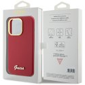 Guess GUHCP15LSMBSLM iPhone 15 Pro 6.1" magenta hardcase Silicone Script Metal Logo & Frame